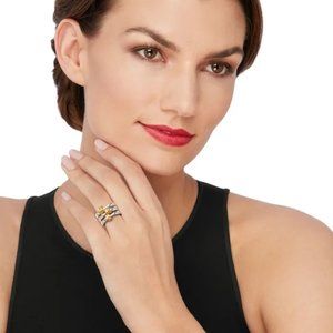 Ross Simons Two-Tone Sterling Silver Ring, Size 8